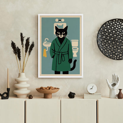 Bath Time Cat Poster