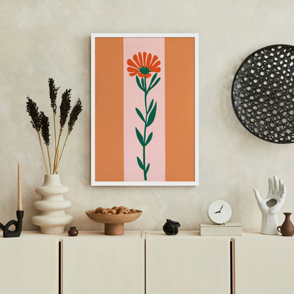 Retro Minimalist Flower Print