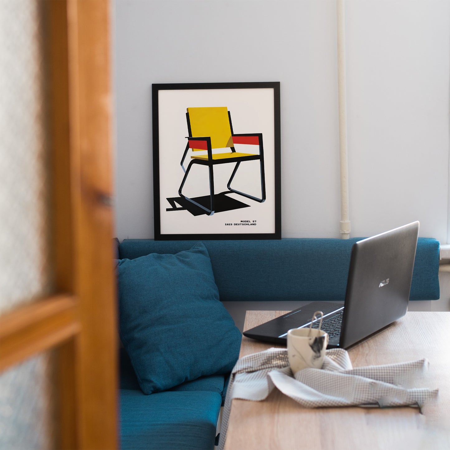 Bauhaus Chair Model S7 Poster