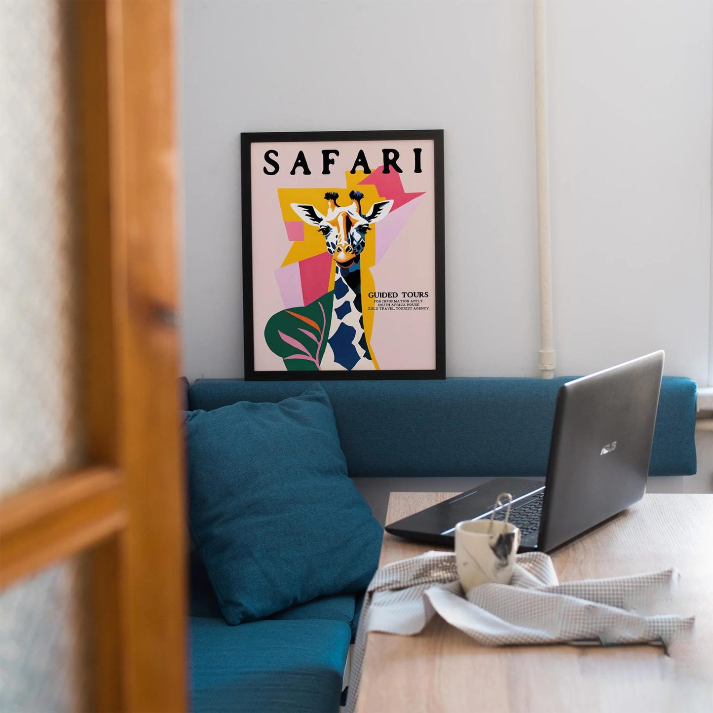 Safari Trip - Giraffe Colorful Poster