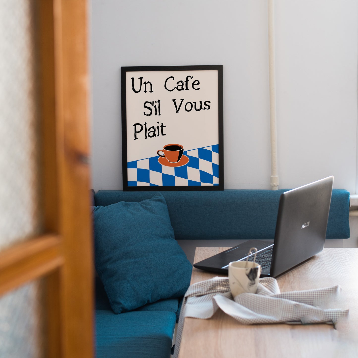 French Coffee Quote Poster