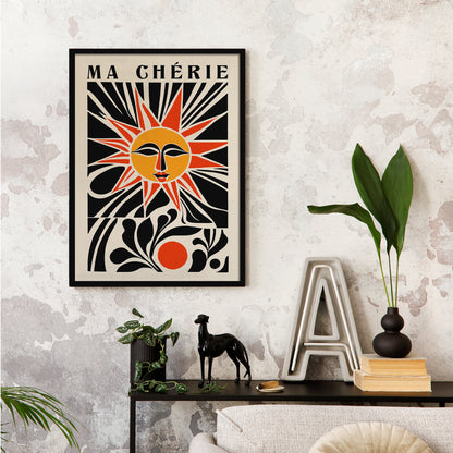 Ma Cherie Retro Cutouts Sun Art Print