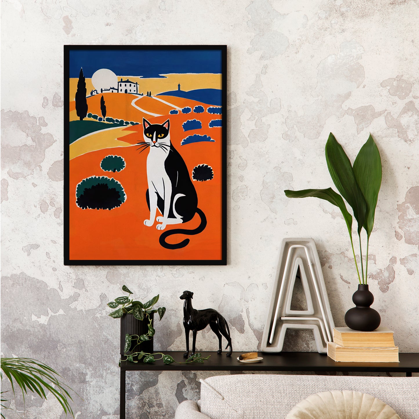 Cute Folk Cat Poster