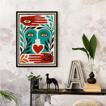Surreal Face Poster - Abstract Portrait Wall Art Print