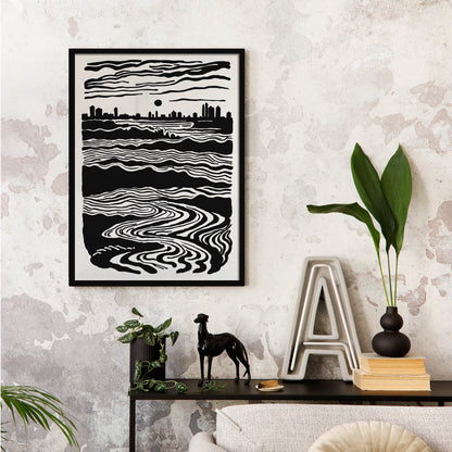 Black and White Landscape Poster