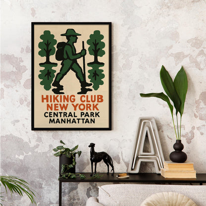 Vintage Hiking Club Central Park Wall Art