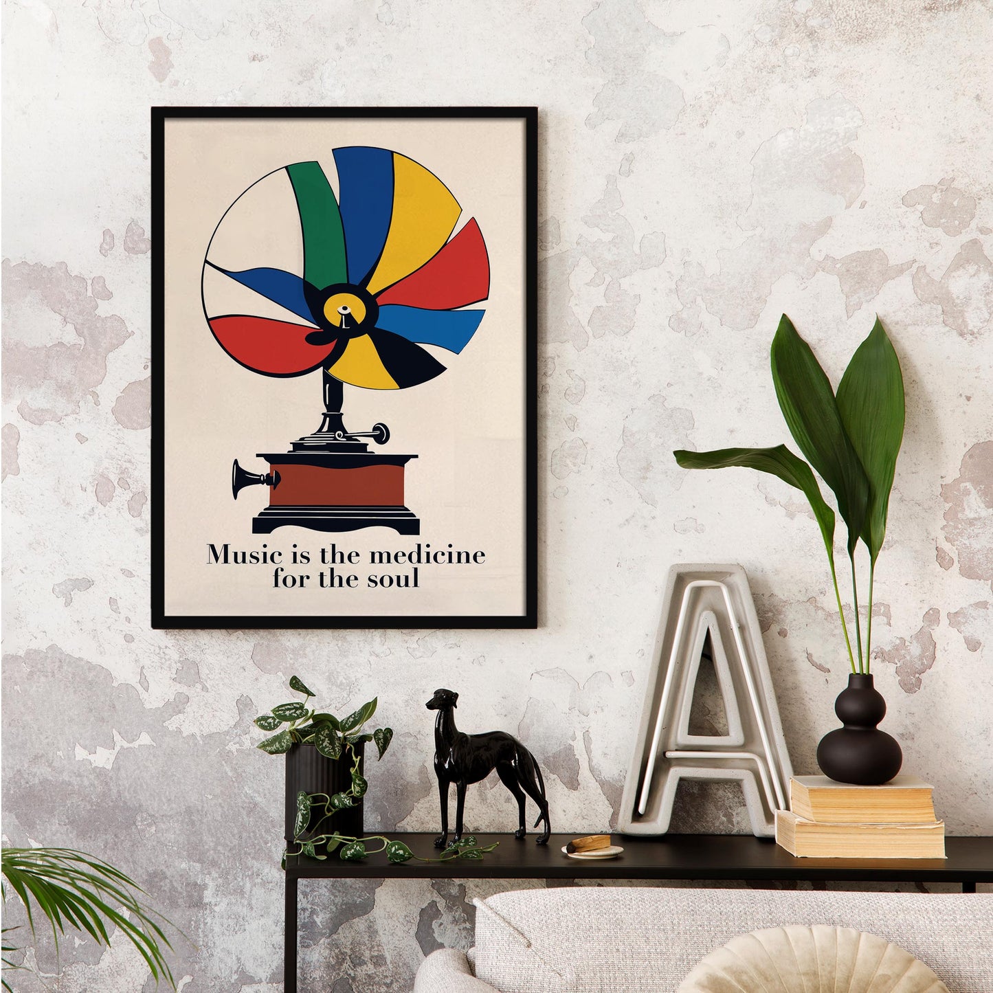 Vintage Gramophone Music Poster
