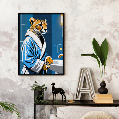 Cheetah Bathroom Poster