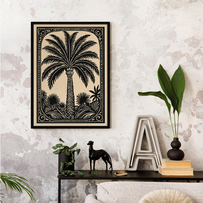 Black Palm Wall Art Print
