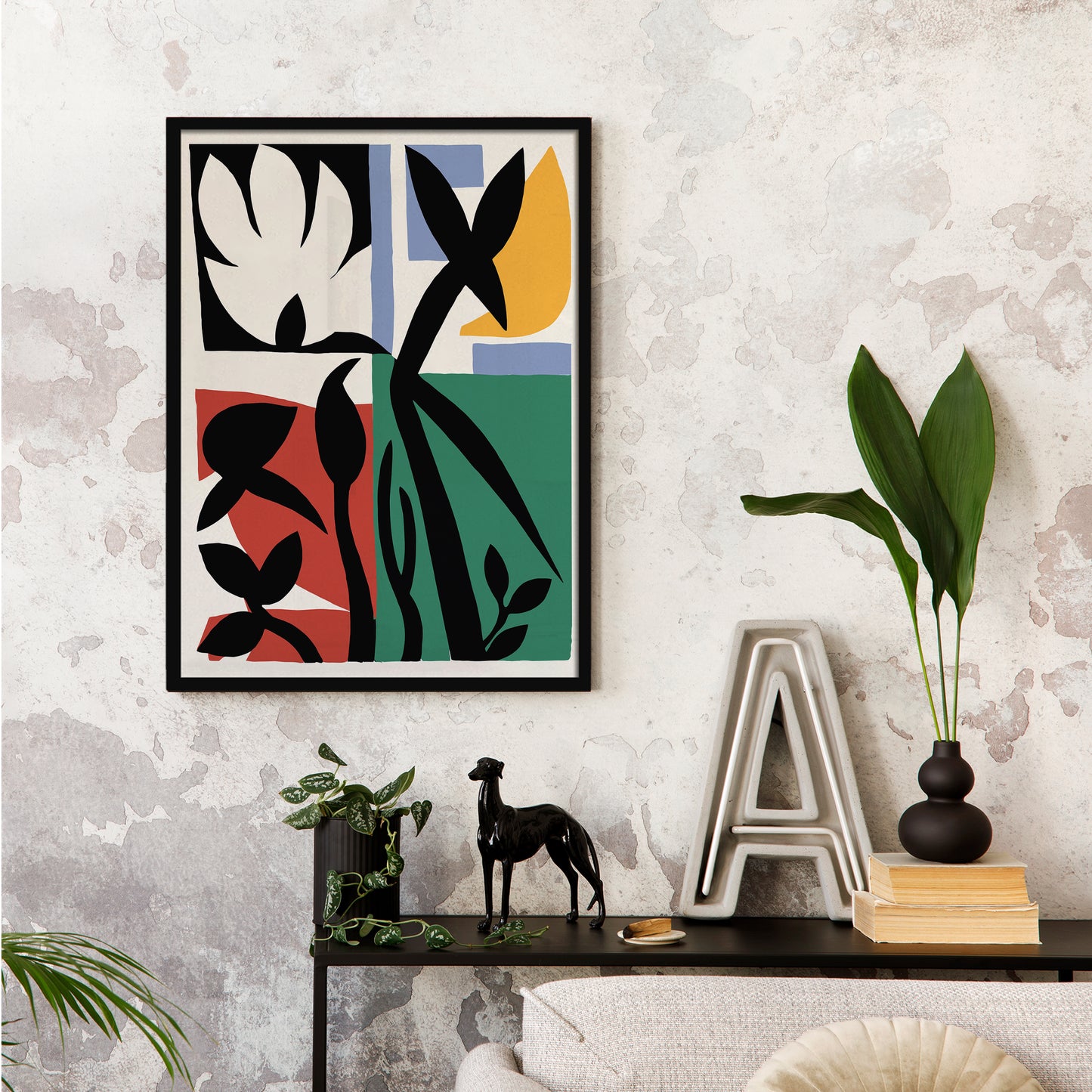 Abstract Floral Shapes Art Print