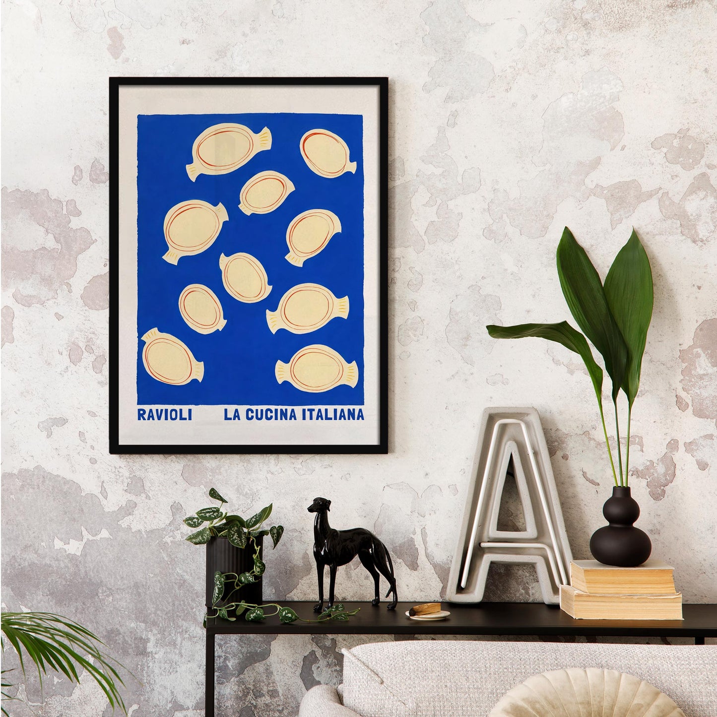 Ravioli Pasta Pattern Poster Print