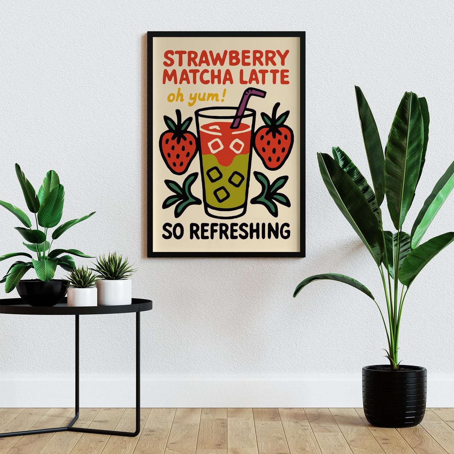 Strawberry Matcha Latte Poster