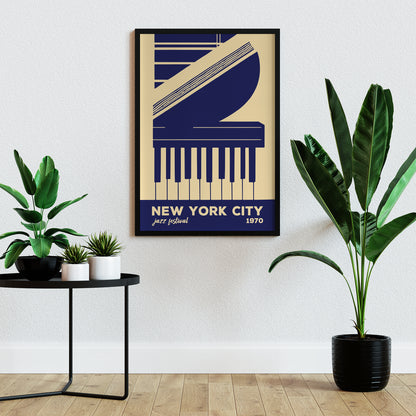 NYC Jazz Festival 1970 Blue Poster