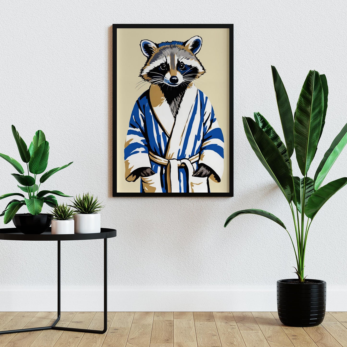 Raccoon Japanese Robe Wall Print