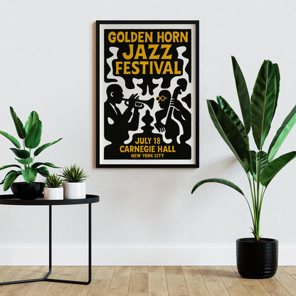 Retro Jazz Festival Poster Print