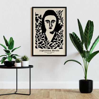 Floral Woman Portrait Wall Print