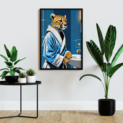 Cheetah Bathroom Poster