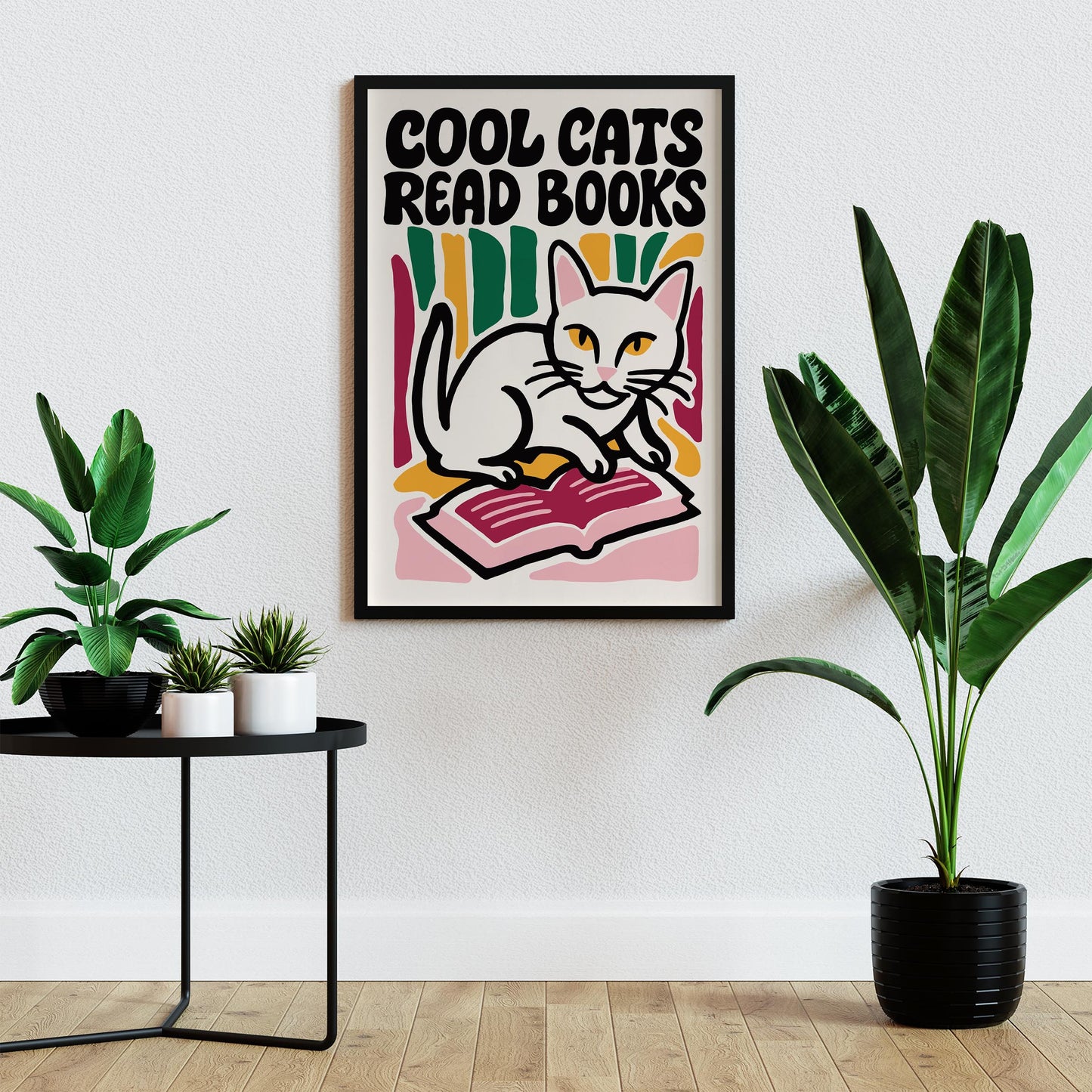 Cool Cats Reading Poster Print