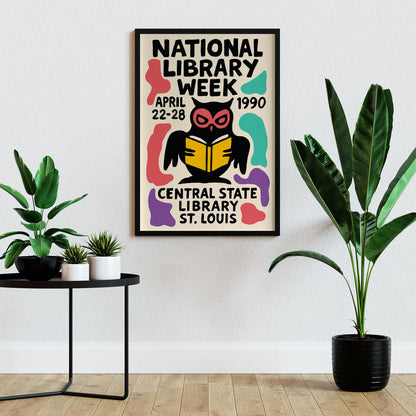 Library Owl Poster Print