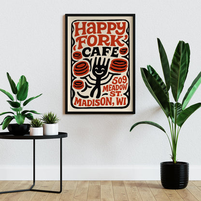 Happy Fork Cafe Wall Art