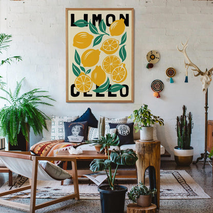 Limoncello Citrus Abstract Poster