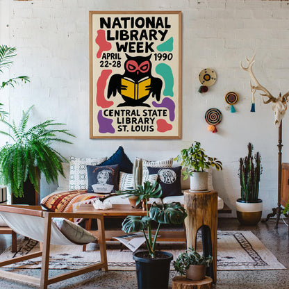 Library Owl Poster Print