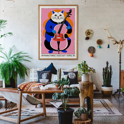 International Jazz Day Cat Poster