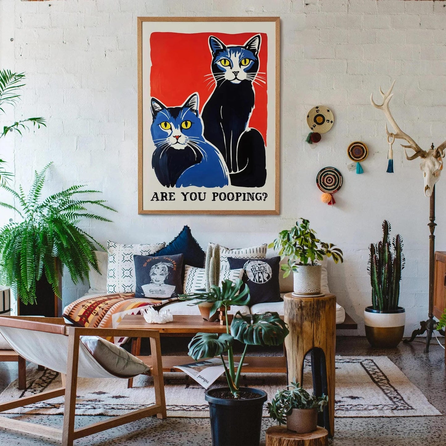 Funny Cat Bathroom Poster – Are You Pooping?