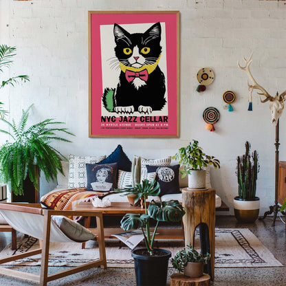 NYC Jazz Cat Poster Print