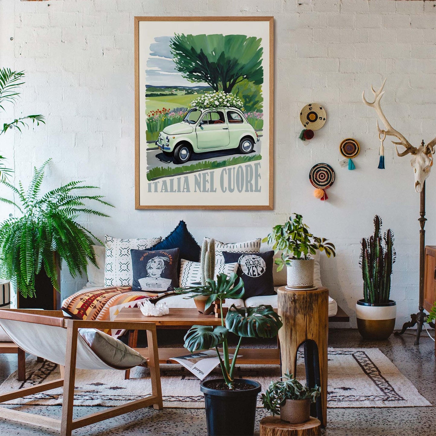 Italia Countryside Car Poster Print