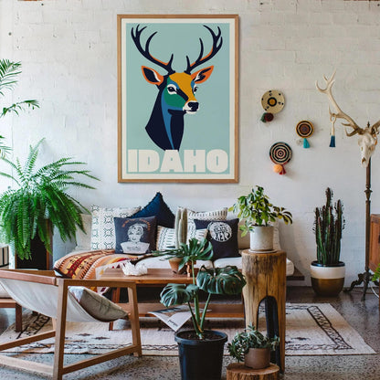 Idaho Deer Head Art Print
