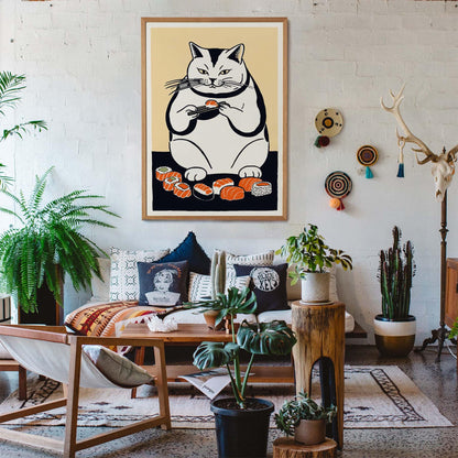 Sushi Cat Dining Wall Poster
