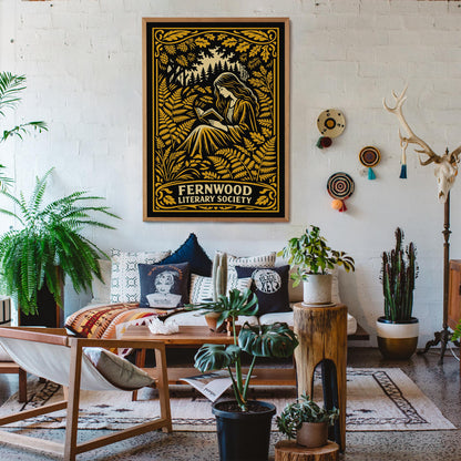 Literary Society Vintage Reading Club Art Poster