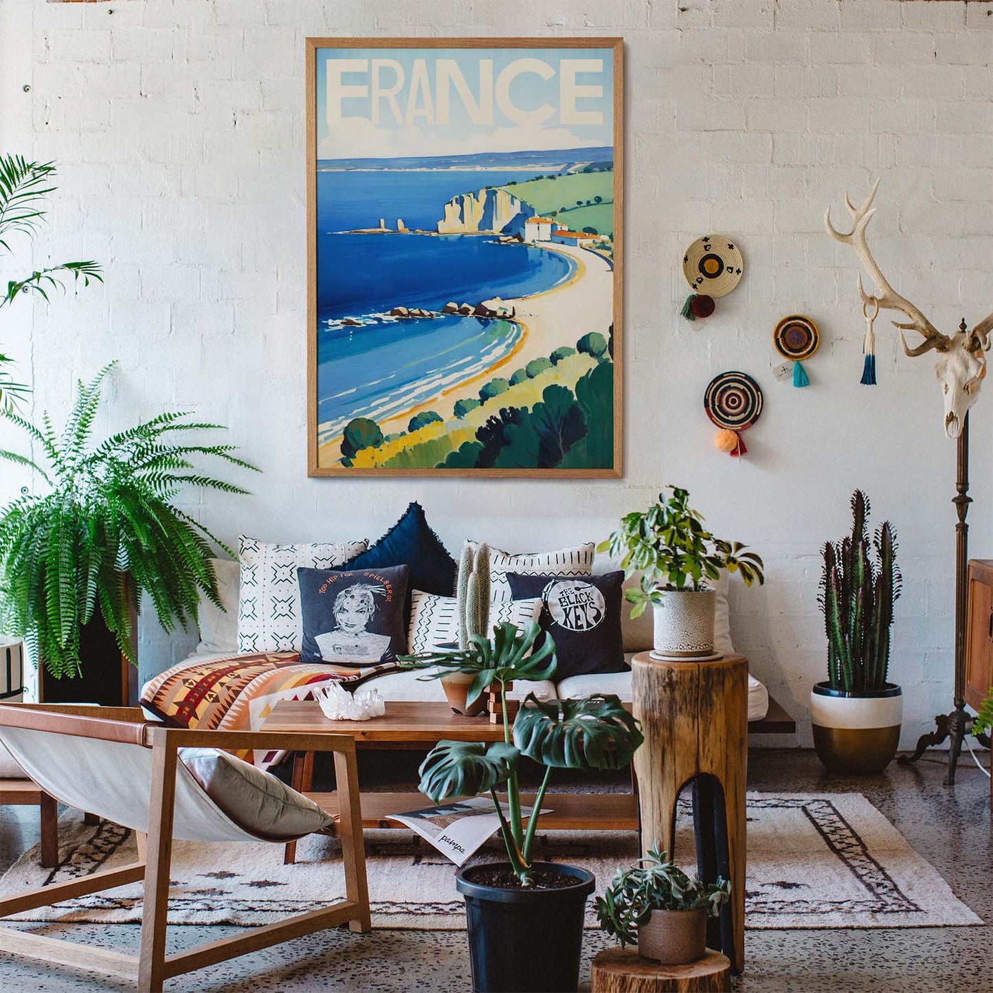 France Coastal Vintage Travel Poster