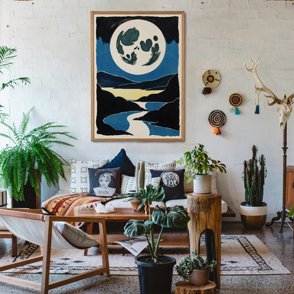 Japanese Moon Wall Art Print