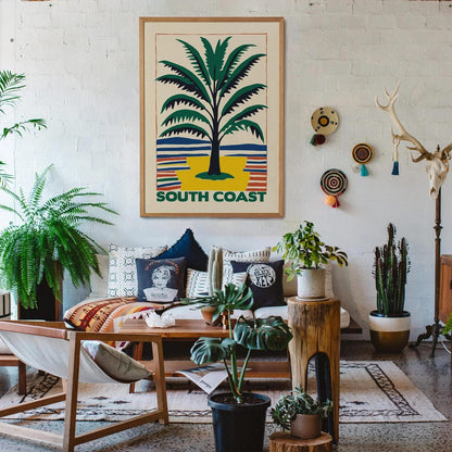 South Coast Palm Tree Travel Poster