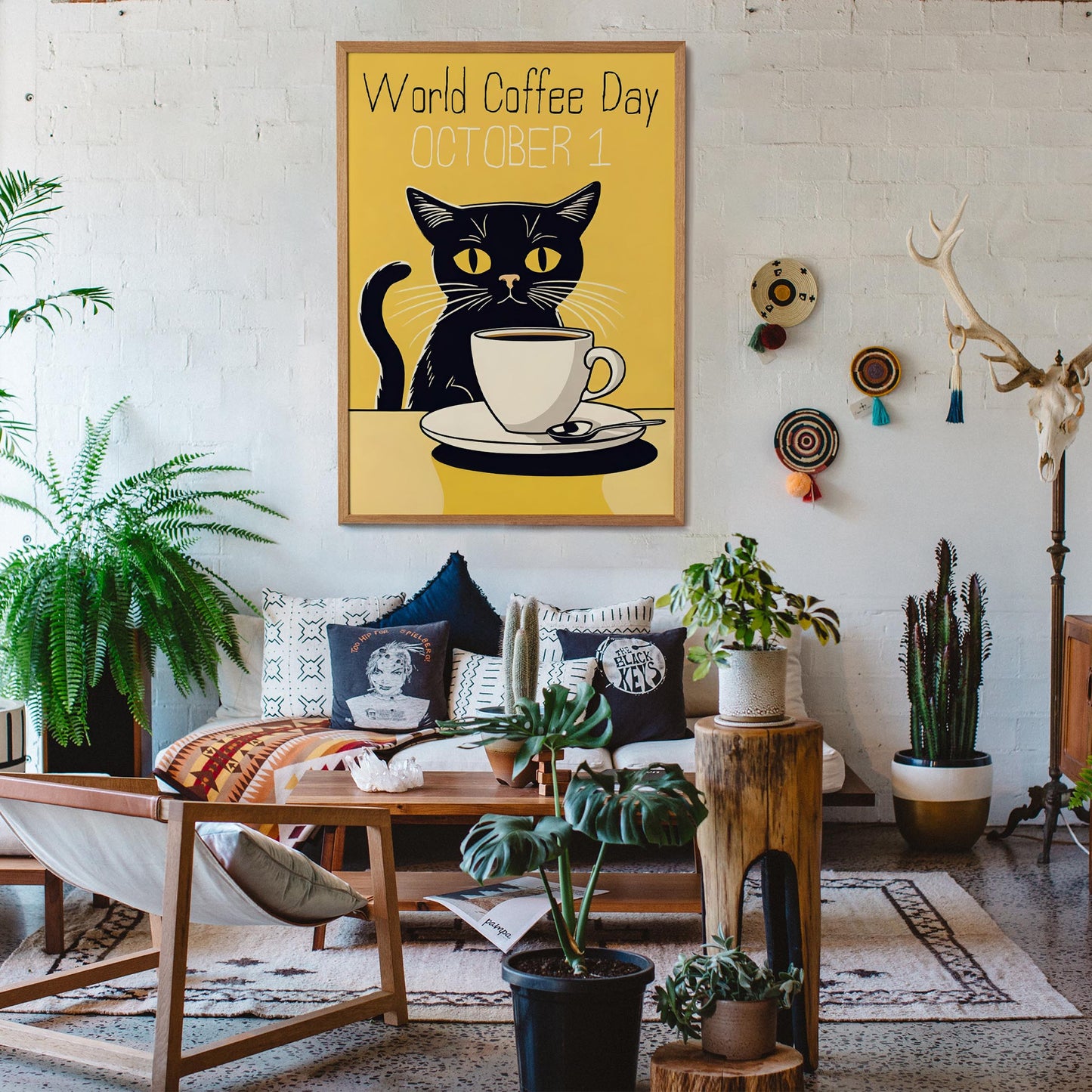 World Coffee Day Cat Poster Print