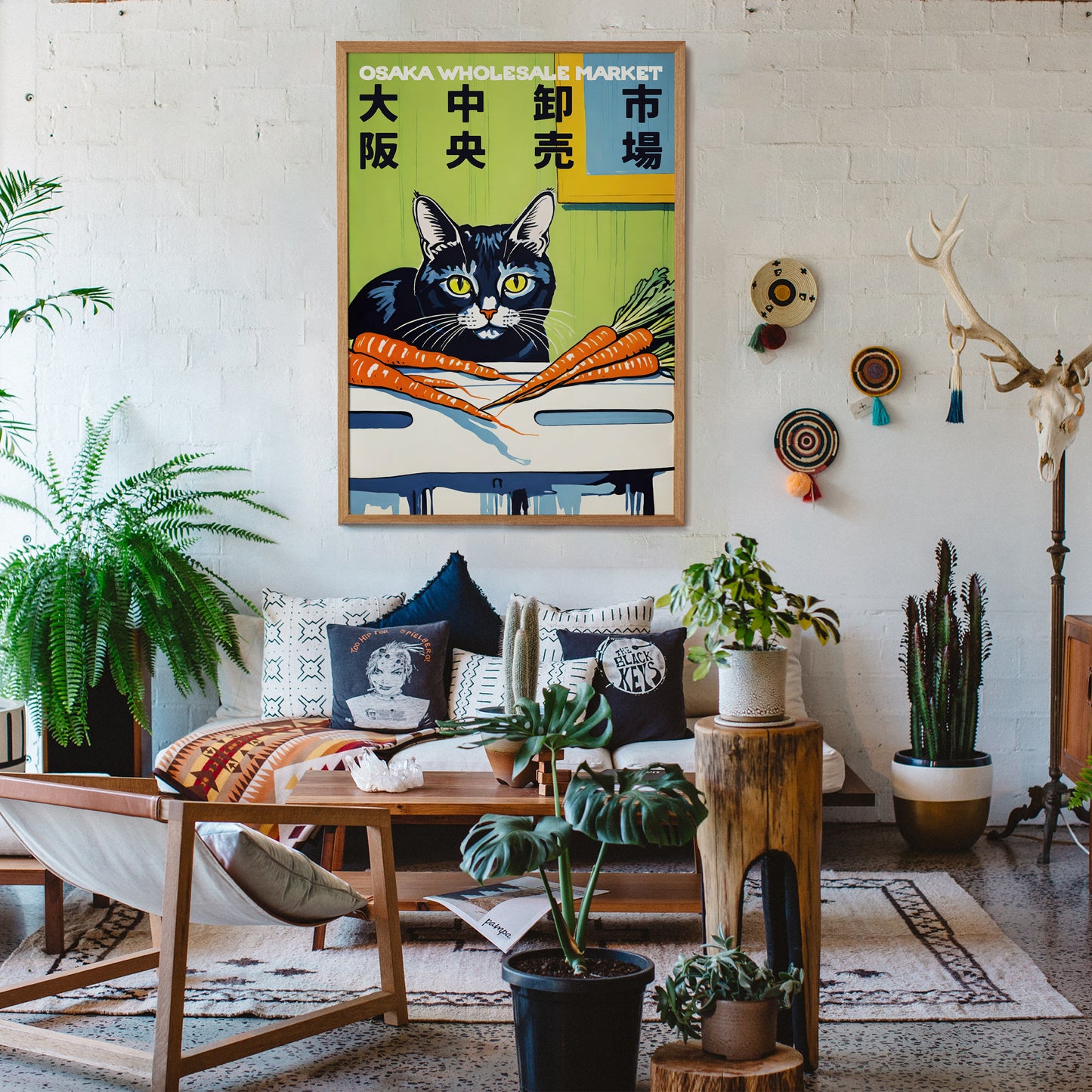 Osaka Wholesale Market Japanese Cat Poster