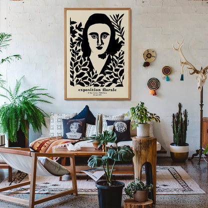 Floral Woman Portrait Wall Print