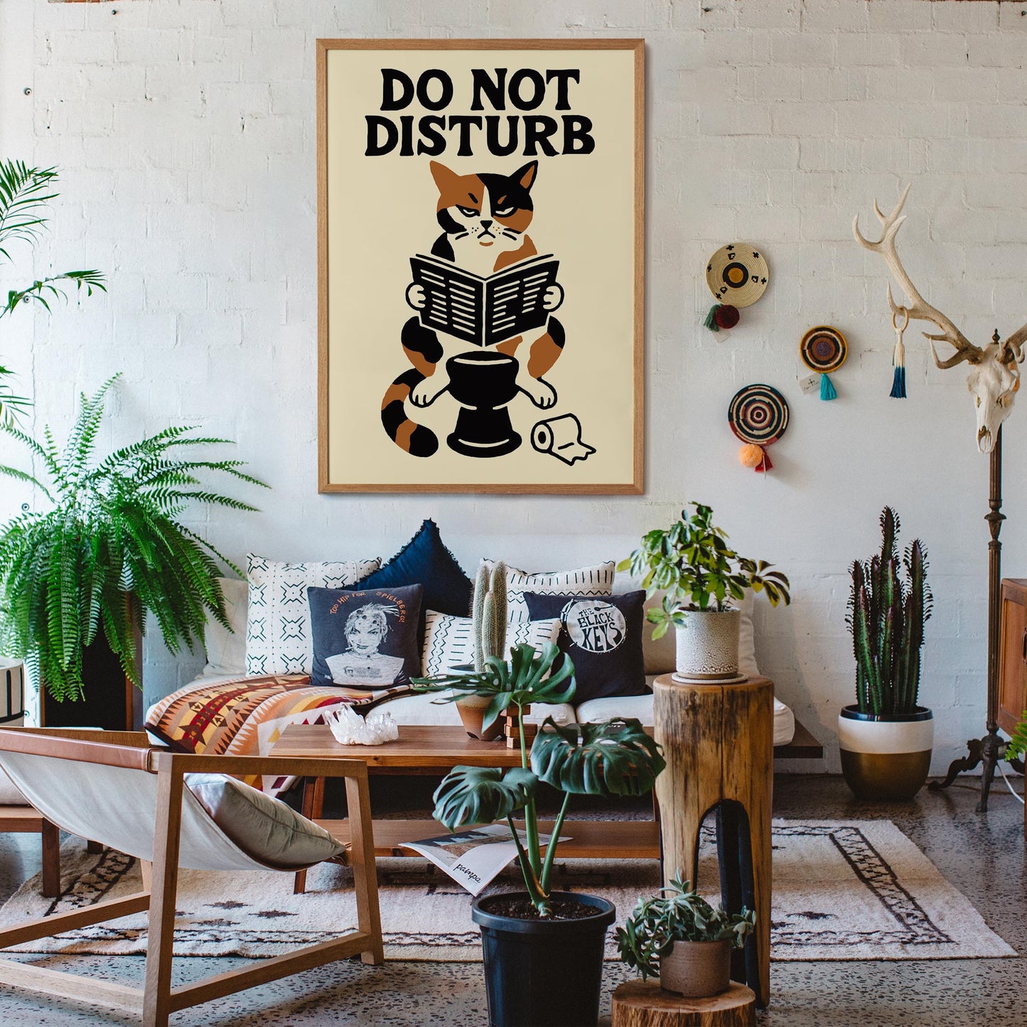 Playful Cat Bathroom Poster
