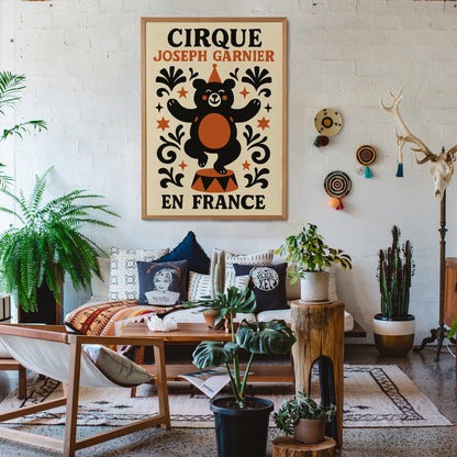 French Circus Bear Poster