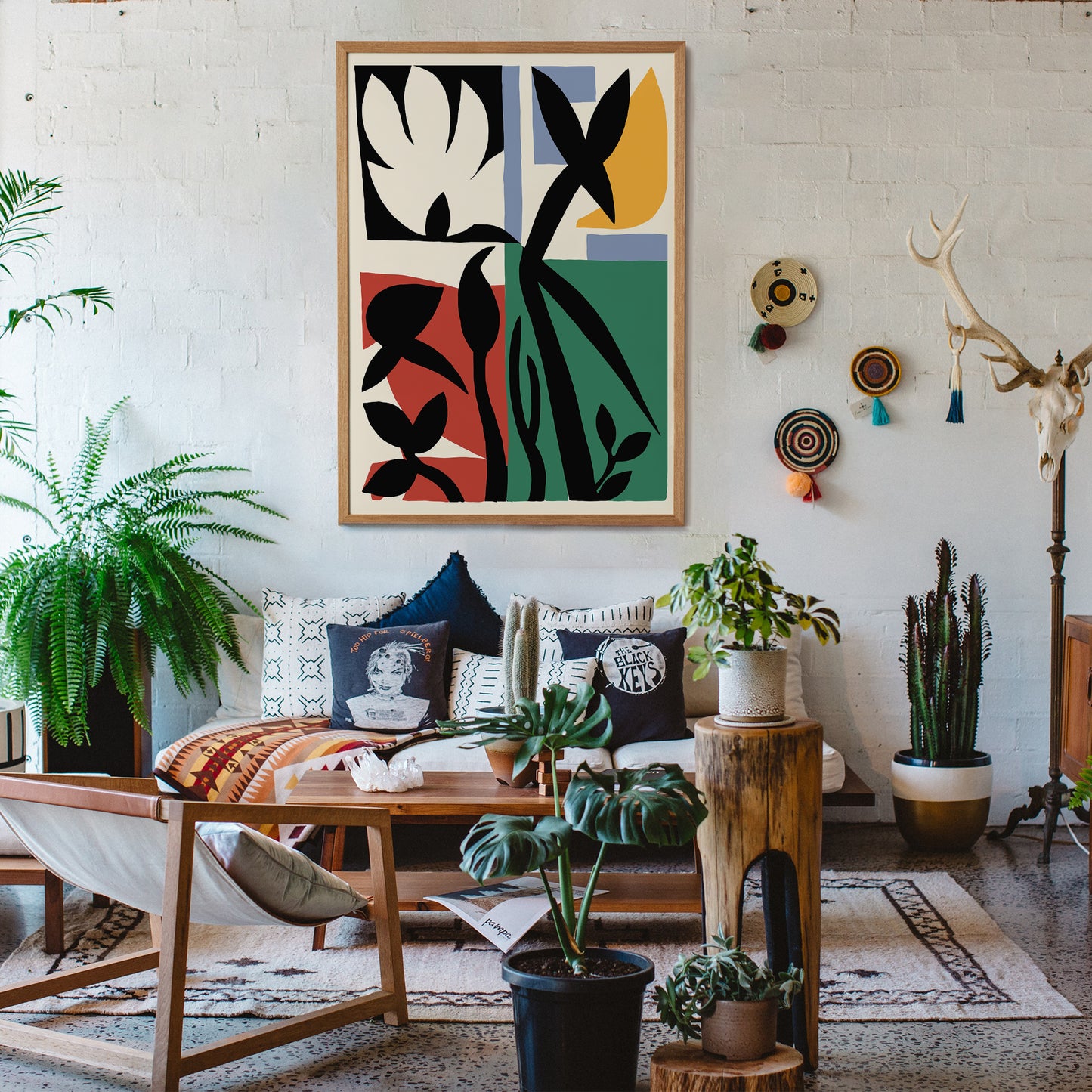 Abstract Floral Shapes Art Print