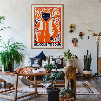 Welcome to Iowa Cat Poster