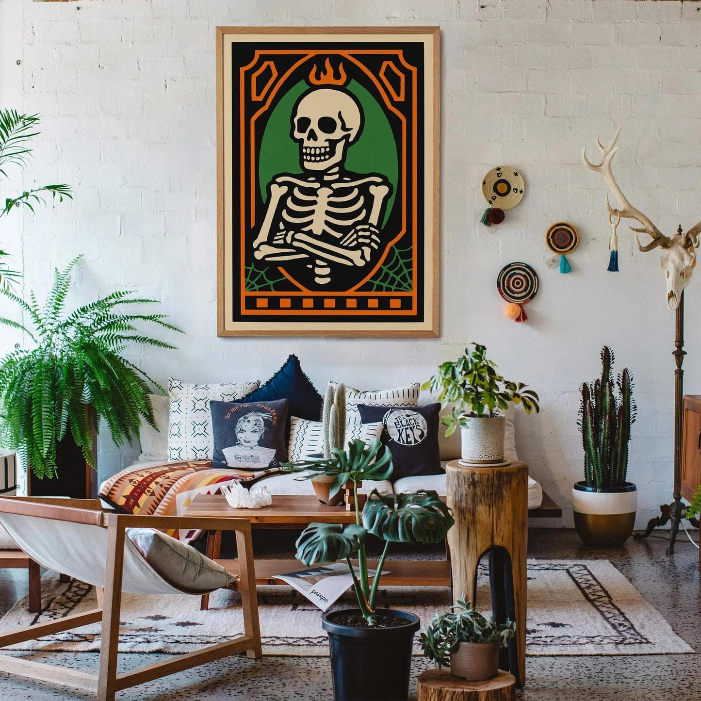 Rockabilly Halloween Skeleton Poster