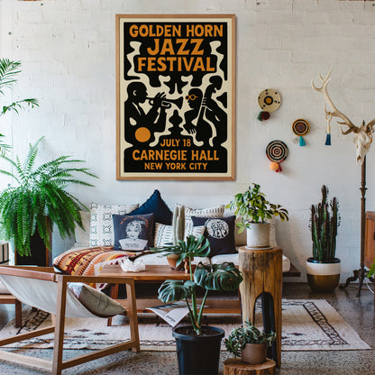 Golden Horn Jazz Festival Poster - Vintage Music Print