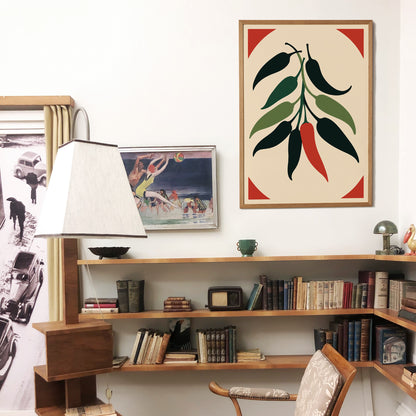 Minimalist Chillies Wall Art Print