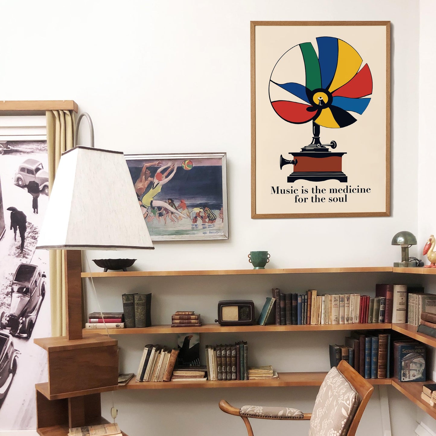 Vintage Gramophone Music Poster