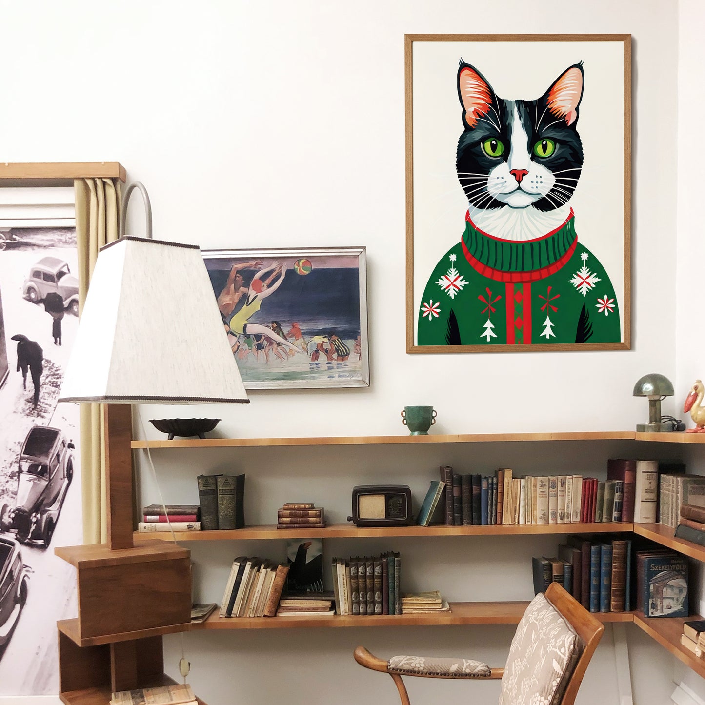 Christmas Cat Sweater Poster