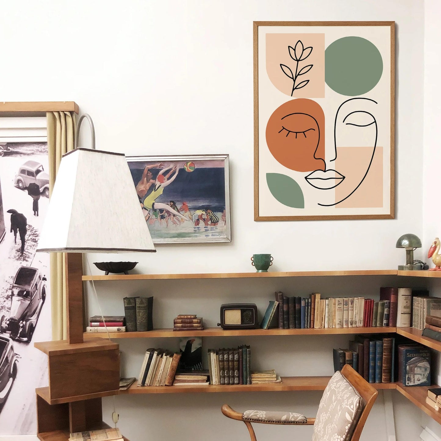 Boho Line Art – Woman & Geometric Forms