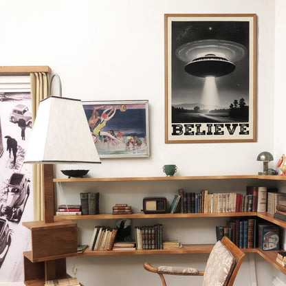 BELIEVE - Retro UFO Poster